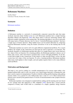 Boltzmann Machines