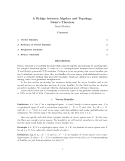 A Bridge between Algebra and Topology: Swan`s Theorem