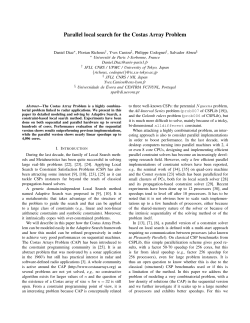 Parallel local search for the Costas Array Problem