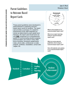 Outcome Based Report Card Guide