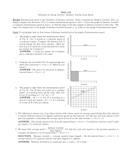 Math 112 Solutions for Group Activity: Distance Traveled from Speed