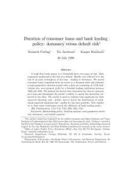 Duration of consumer loans and bank lending policy: dormancy