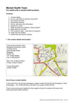 Mental Health Service Guide - West Lothian