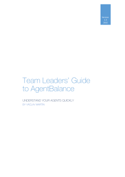 Team Leaders Guide to AgentBalance 1.3