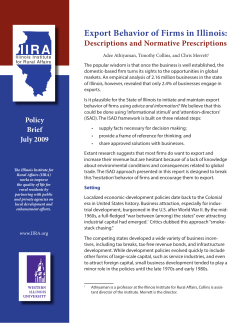 Export Behavior of Firms in Illinois: Descriptions and Normative