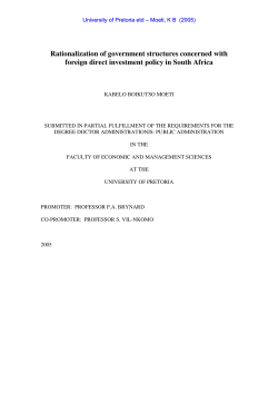 Rationalization of government structures concerned with foreign