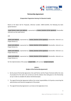 Partnership Agreement - SI