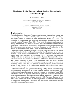 Simulating Relief Resource Distribution Strategies in Urban Settings