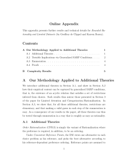 Online Appendix Contents A Our Methodology Applied to Additional