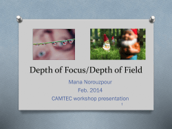 Depth of Focus/Depth of Field