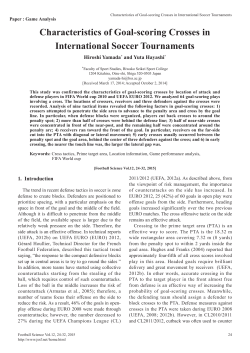 Characteristics of Goal-scoring Crosses in International Soccer