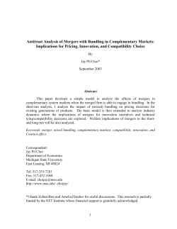 Antitrust Analysis of Mergers with Bundling in Complementary Markets