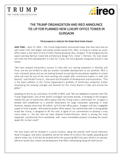 the trump organization and ireo announce tie-up for