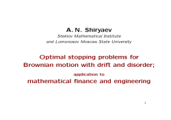 AN Shiryaev Optimal stopping problems for Brownian