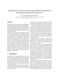 A Comparison of Structured and Unstructured P2P Approaches to