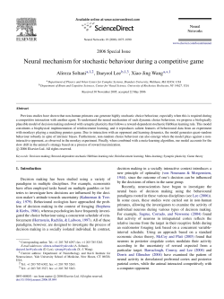 Neural mechanism for stochastic behaviour during a competitive game