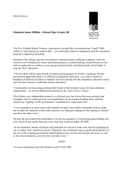 Students loans $300M- School Operations Grants $0