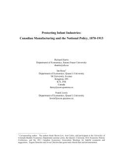 The Impact of the National Policy on Canadian