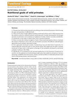 Nutritional goals of wild primates