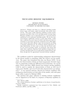 Truncated Hedonic Equilibrium - Peters