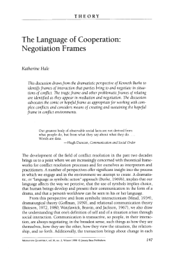 The Language of Cooperation-Negotiation Frames