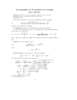 An inequality on the medians of a triangle