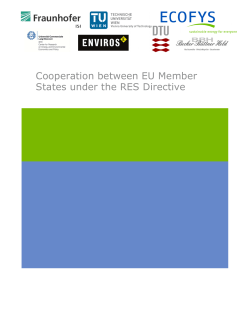Task 1 Cooperation between EU Member States under the RES