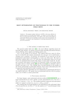 Root optimization of polynomials in the number field sieve