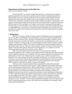 Determinants of Income on the PGA Tour