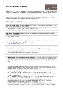 declarations of interest - Medical Research Council