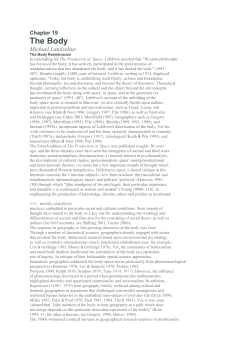 Chapter 19 The Body Michael Landzelius