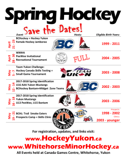 Yukon Spring Events - Whitehorse Minor Hockey Association