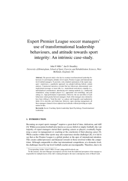 Expert Premier League soccer managers` use of transformational