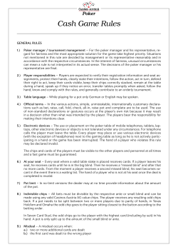 Cash Game Rules - Casinos Austria
