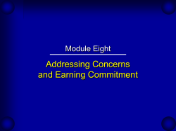 Module 8 Addressing Concerns and Earning Commitment