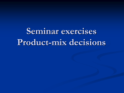 Seminar exercises The Product