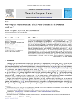 On compact representations of All-Pairs-Shortest-Path