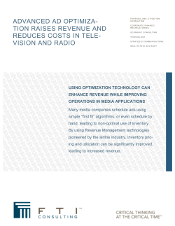 tion raises revenue and reduces costs in tele- vision