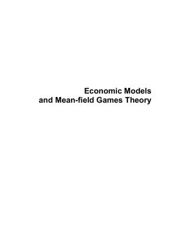 Economic Models and Mean-field Games Theory