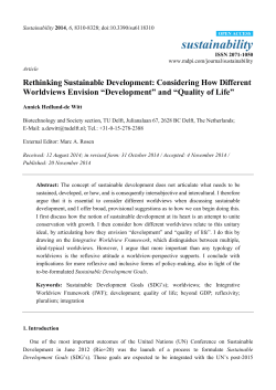 Rethinking Sustainable Development: Considering How Different