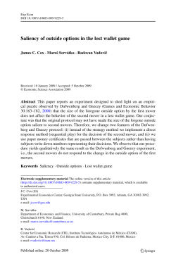 Saliency of outside options in the lost wallet game