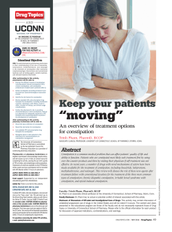 “Moving”-An Overview of Treatment Options for Constipation
