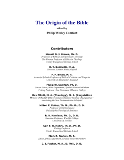 The Canon of the Old Testament