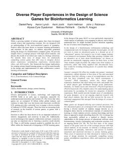 Diverse Player Experiences in the Design of Science Games for