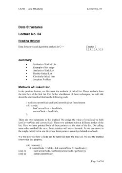 CS301: Data Structures - Lecture No. 04 - Taleem-E