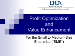 Profit Optimization and Value Enhancement Presentation