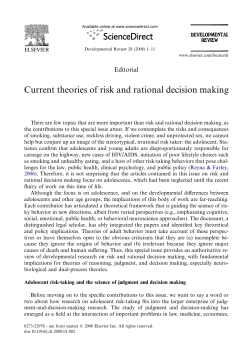 Current theories of risk and rational decision making