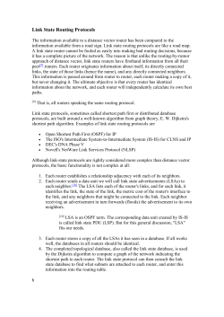 "translation" for the link state routing protocol