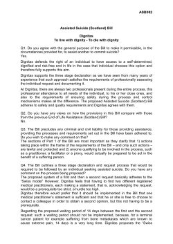 ASB382 Assisted Suicide (Scotland) Bill Dignitas To live with dignity