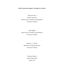 Positive Behavioral Support: Strategies for teachers